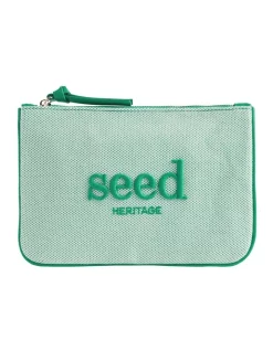 Cheap 🔥 Seed Heritage Embroidered Pouch In Green ❤️