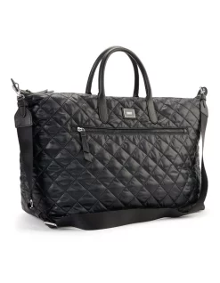 New 🔥 DKNY Lyla Nylon Zip Top Overnight Bag In Blue ⌛