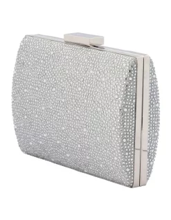 New 👏 Olga Berg Gabby Silver Hardcase Clutch Bag 😉 -Backpacks Sales Store unnamed file 223
