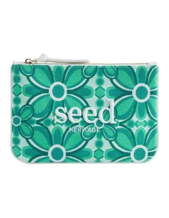 Coupon 🎁 Seed Heritage Embroidered Pouch In Green 🤩