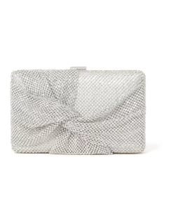 Cheap 😉 Forever New Hailey Diamante Swirl Clutch In Silver ❤️