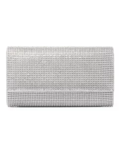 Promo 👏 Forever New Hannah Heatfix Foldover Clutch In Silver 🔔