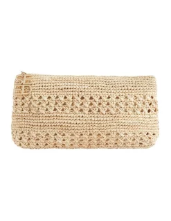 Best Sale 💯 Seed Heritage Logo Straw Woven Clutch In Beige 🔥