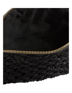 Buy 👏 Seed Heritage Crochet Rope Pouch In Black 🧨 -Backpacks Sales Store unnamed file 737