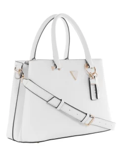 Best Sale π Guess Eco Ivy Zip Top Satchel Bag In White π―