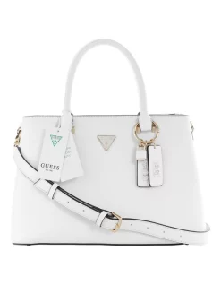 Best Sale 👍 Guess Eco Ivy Zip Top Satchel Bag In White 💯 -Backpacks Sales Store unnamed file 863