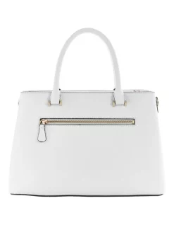 Best Sale 👍 Guess Eco Ivy Zip Top Satchel Bag In White 💯 -Backpacks Sales Store unnamed file 864