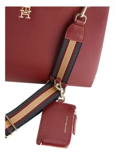 Cheapest 🤩 Tommy Hilfiger Pebble Grain Satchel In Rouge 😍 -Backpacks Sales Store unnamed file 867