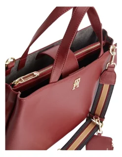 Cheapest 🤩 Tommy Hilfiger Pebble Grain Satchel In Rouge 😍 -Backpacks Sales Store unnamed file 868