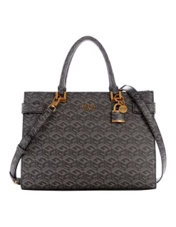 Wholesale β€οΈ Guess Atene Satchel Bag In Charcoal π₯°
