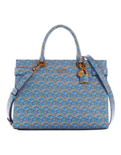 Brand new π€© Guess Atene Aquatic Logo Satchel Bag In Blue π§¨