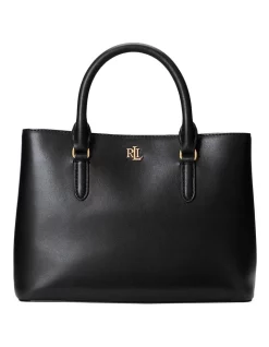 Outlet 😍 Lauren Ralph Lauren Marcy 26 Zip Top Satchel Bag In Black ❤️