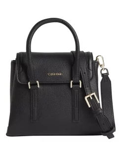 Best Pirce π― Calvin Klein Elevated Faux Leather Satchel Bag In Black π§¨