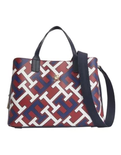 Promo 🔥 Tommy Hilfiger Iconic TH Monogram Satchel In Corporate Multi 🥰