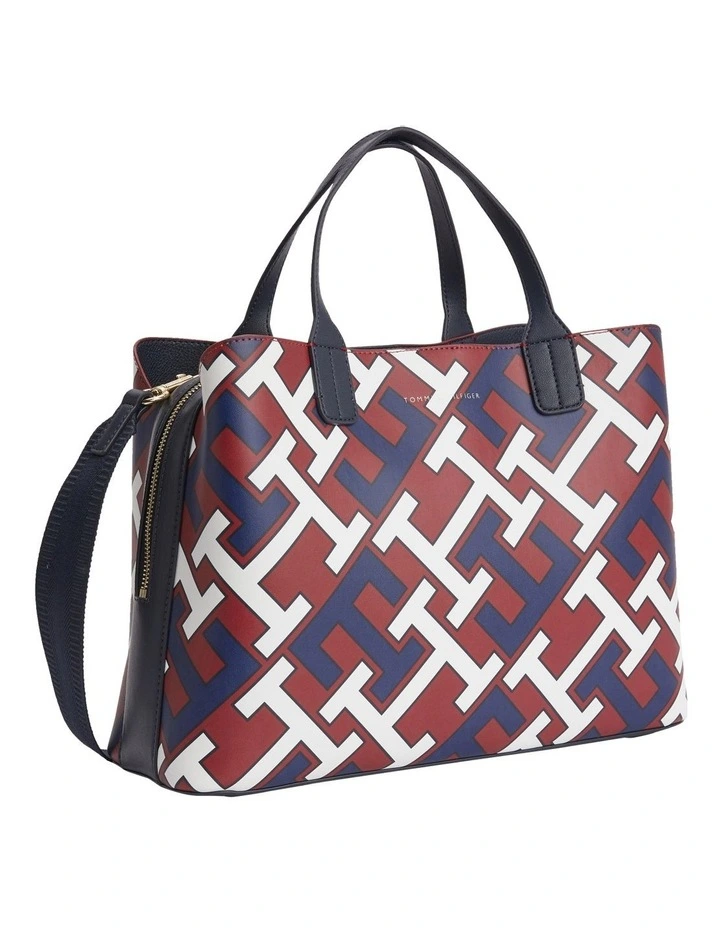 Promo 🔥 Tommy Hilfiger Iconic TH Monogram Satchel In Corporate Multi 🥰 4 Promo 🔥 Tommy Hilfiger Iconic TH Monogram Satchel In Corporate Multi 🥰 - Image 2