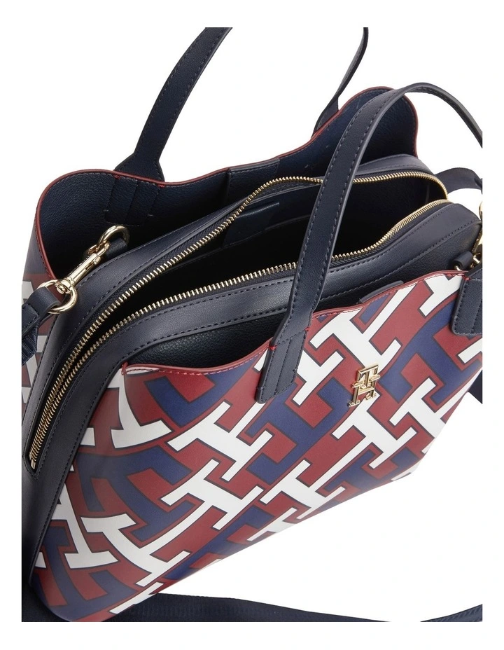 Promo 🔥 Tommy Hilfiger Iconic TH Monogram Satchel In Corporate Multi 🥰 5 Promo 🔥 Tommy Hilfiger Iconic TH Monogram Satchel In Corporate Multi 🥰 - Image 3