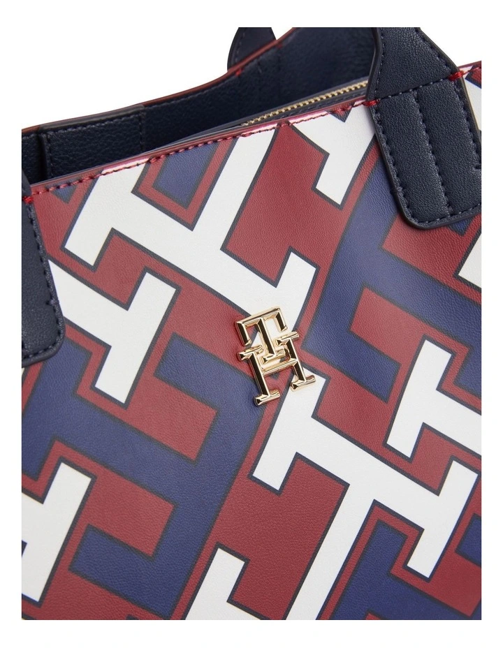 Promo 🔥 Tommy Hilfiger Iconic TH Monogram Satchel In Corporate Multi 🥰 6 Promo 🔥 Tommy Hilfiger Iconic TH Monogram Satchel In Corporate Multi 🥰 - Image 4